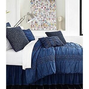 DILLARDS Studio D NEW Dark Denim Blue King Pillow Sham